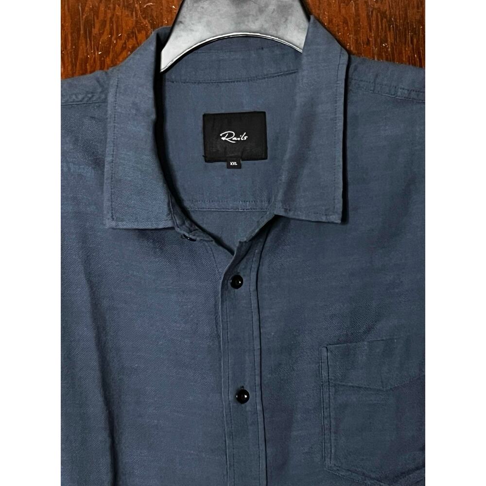 RAILS SEA BLUE COTTON LONG SLEEVE WYATT SHIRT MENS SIZE XXL